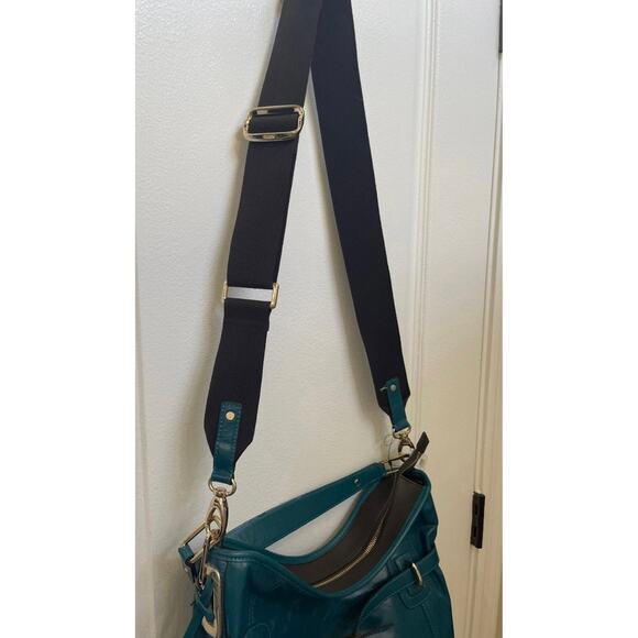 DKNY NEW teal leather shoulder bag with crossbody strap Gorgeous! - Picture 7 of 12